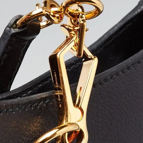 Hermes Black Evercolor Leather Gold Plated Trim Duo 24 Bag - Picture 6 of 12